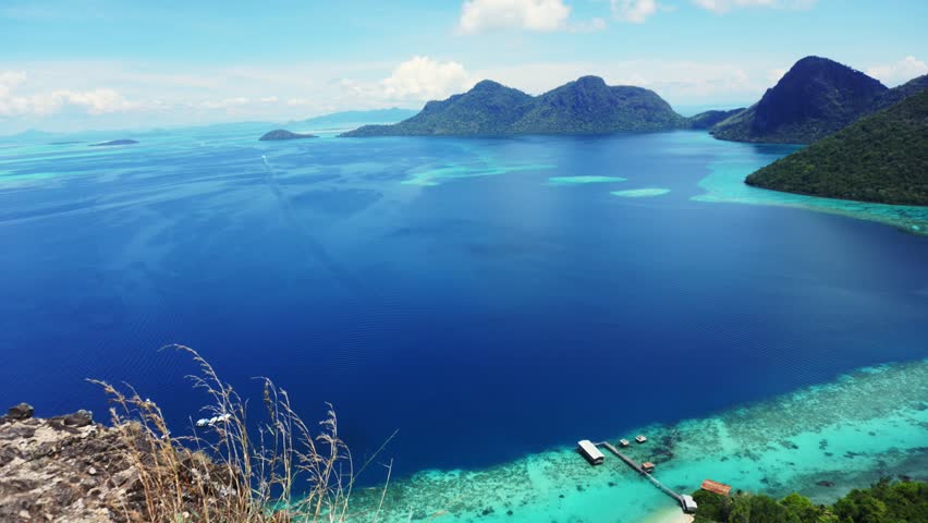 Timelapse Of Malaysia Sabah Borneo Scenic View Of Tun Sakaran Marine ...