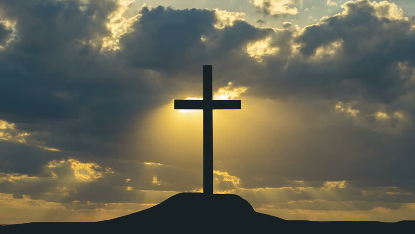 Sunlight shining on a cross on a hill image - Free stock photo - Public ...