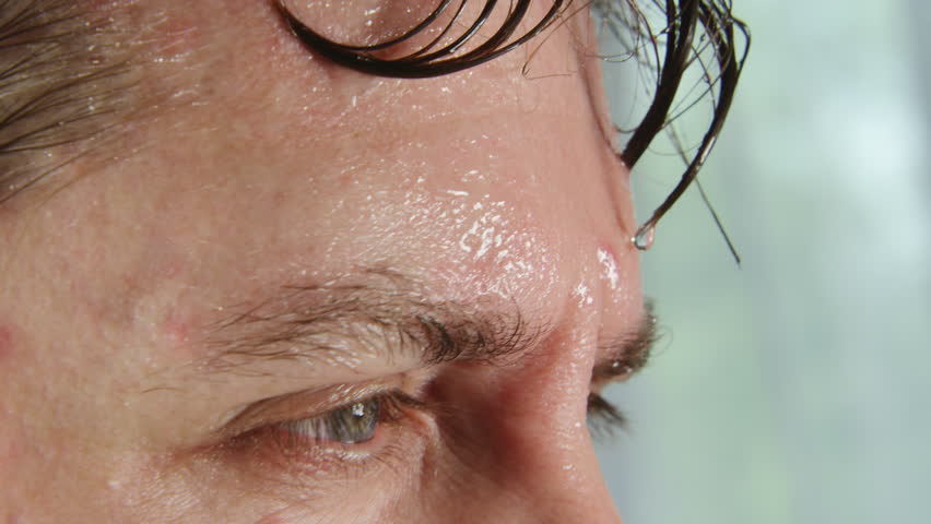 Face of Very Sweating Man Stock Footage Video (100% Royalty-free ...