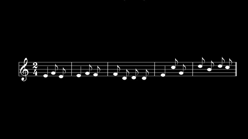 Musical Notes On The Black Background Stock Footage Video ...