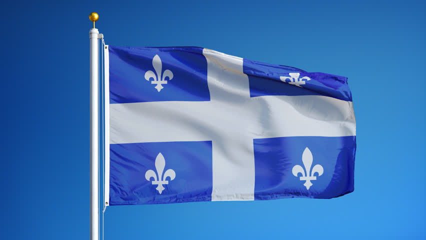 A Beautiful Satin Finish Looping Flag Animation Of Quebec. A Fully ...