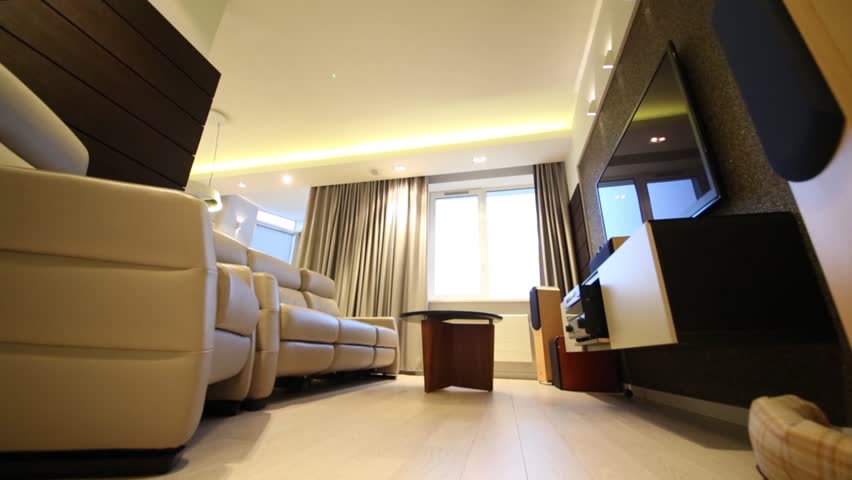 Modern Furniture Video wood floor of a new house with modern furniture stock footage Modern Furniture Video wood floor of a new house with modern furniture stock footage