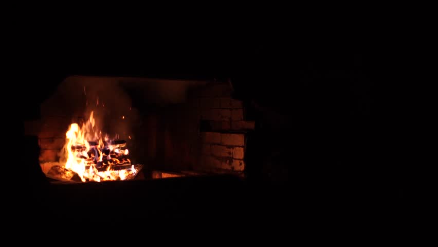 A Bright Fire in the Stock Footage Video (100% Royalty ...