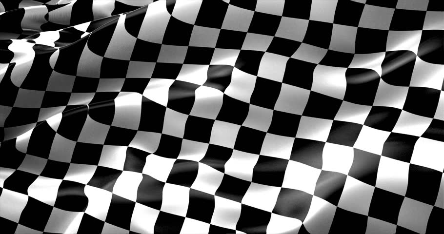 Fluttering Black And White Chequered Or Checkered Flag Used In Racing ...