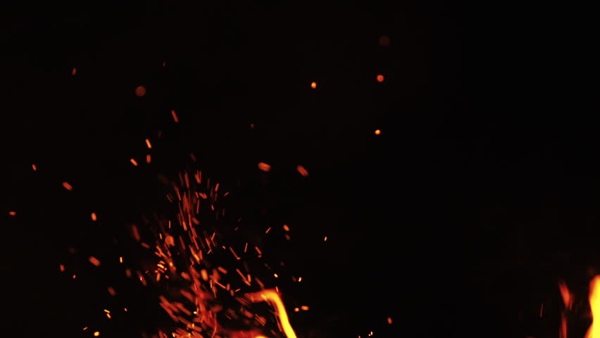 Fire Flames with Sparks from Stock Footage Video (100% Royalty-free