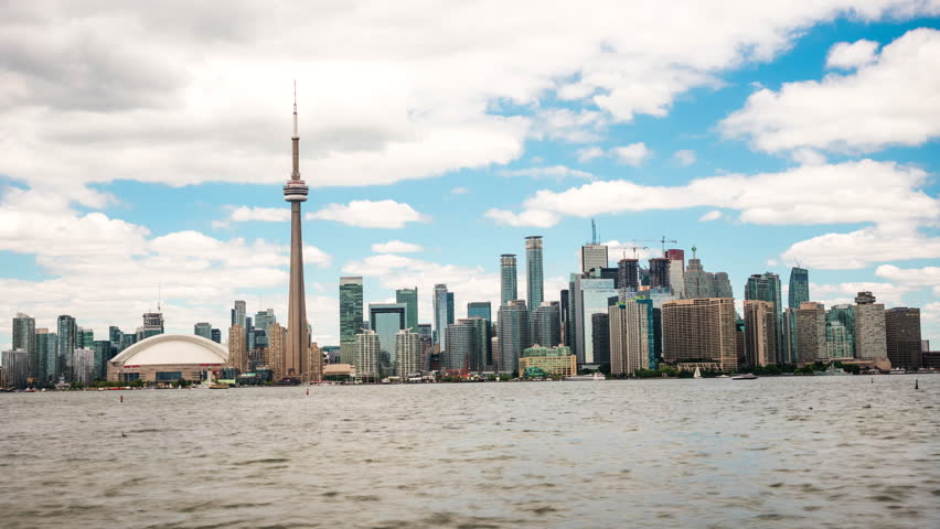 4K UltraHD A Timelapse View Of Toronto Skyline And Harbor, Canada Stock ...