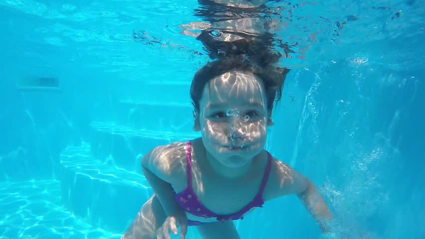Female Model Smiling Swimming Underwater Slow Motion Stock Footage ...