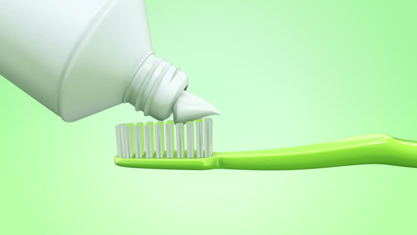 Animation Of Squeezed Toothpaste On Toothbrush. Animation Of Seamless ...