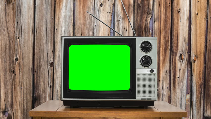 Retro TV In Front Of Grungy Wall (wide Version) Stock Footage Video ...