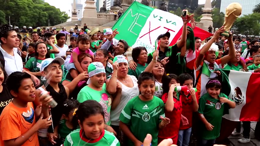 SAO PAULO, BRAZIL - CIRCA JUNE 2014: A Group Of Mexican People Before ...