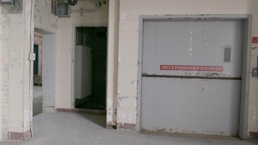 Pan Shot Freight Elevator Door Stock Footage Video 100 Royalty
