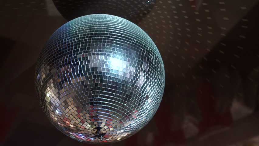 Shiny Disco Ball Spinning Around On Black Background Stock Footage ...