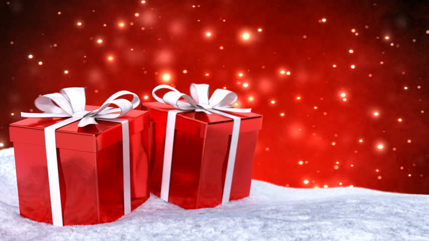 Christmas Gifts in Snow On Stock Footage Video (100