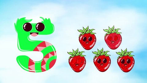 Cartoon Animated Number 5 5 Strawberries Stock Footage Video (100%  Royalty-free) 20372155 | Shutterstock