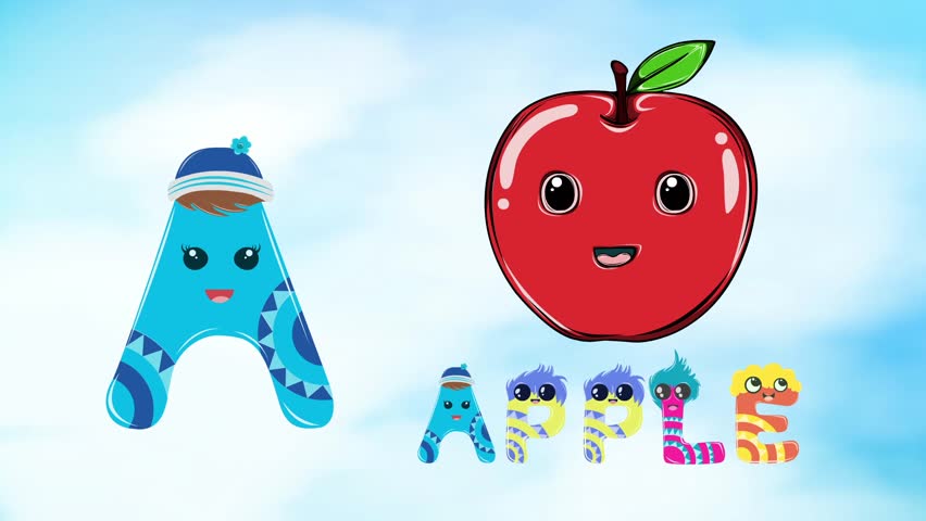 Cartoon Animated Alphabet. a is Stock Footage Video (100% Royalty-free