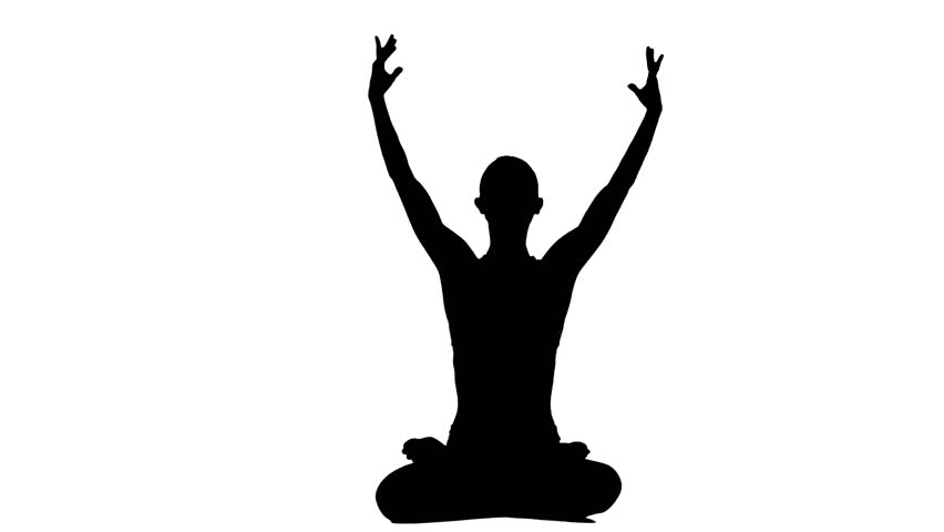 Silhouette Woman Meditating in a Stock Footage Video (100% ...