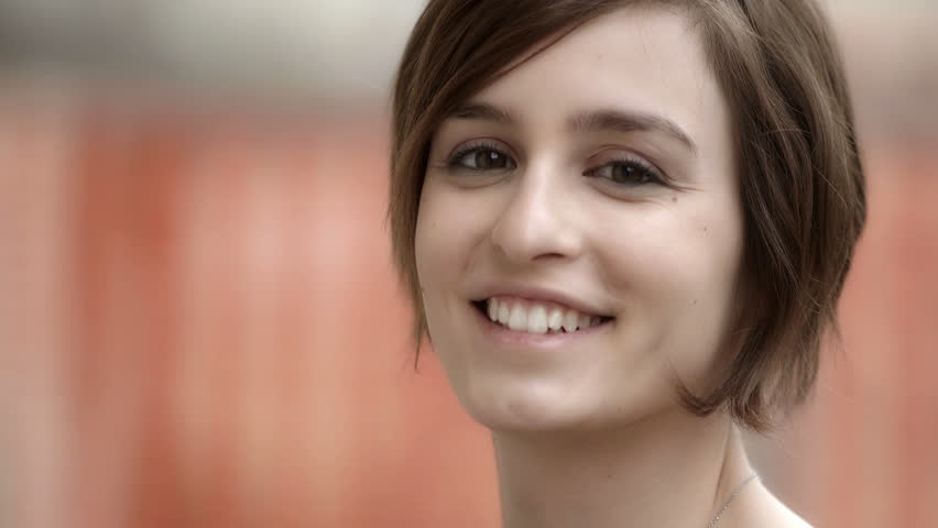 Young Woman With Short Hair Stock Footage Video 100 Royalty