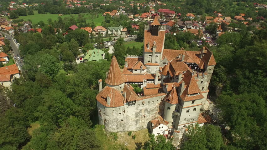 Aerial View Of Bran Castle, Mystic Place, Medieval Castle, Also Known ...