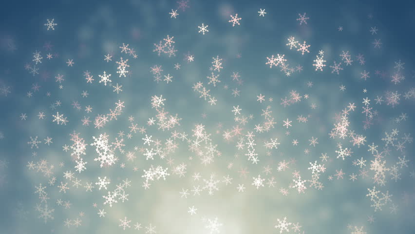 Falling Snowflakes On A Turquoise Background Stock Footage Video ...