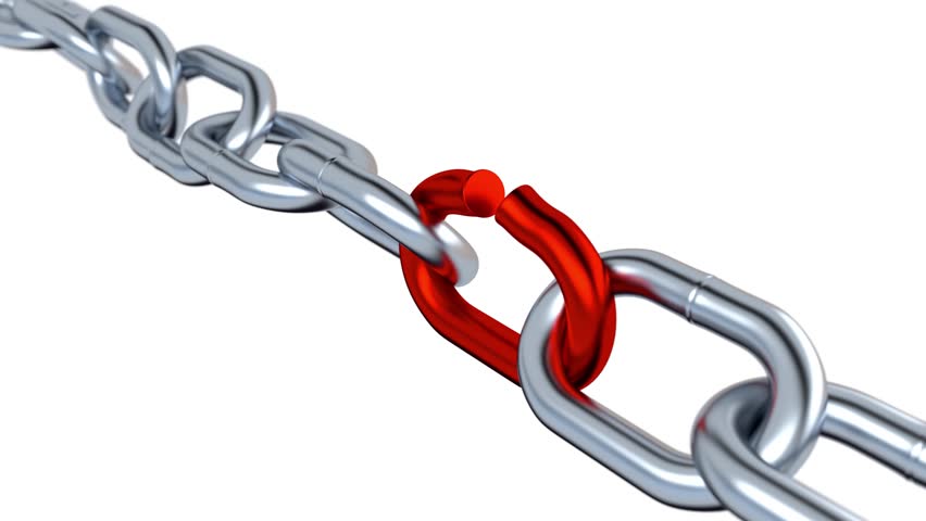 3D Illustration Of Infinite Rotation Of Four Metallic Chains With Red ...