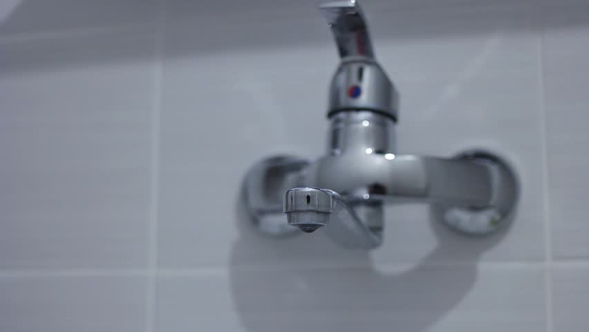 Dripping Bathroom Faucet Spout View Stock Footage Video 100