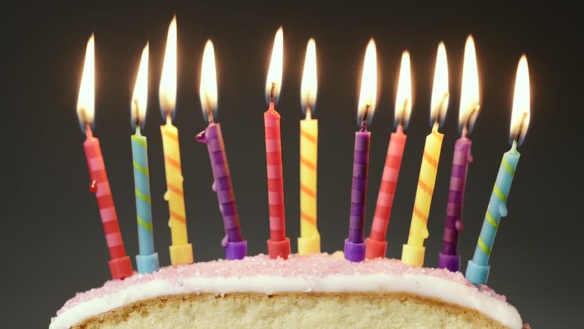 Candles On A Birthday Cake Burning Down Stock Footage Video 151492 ...