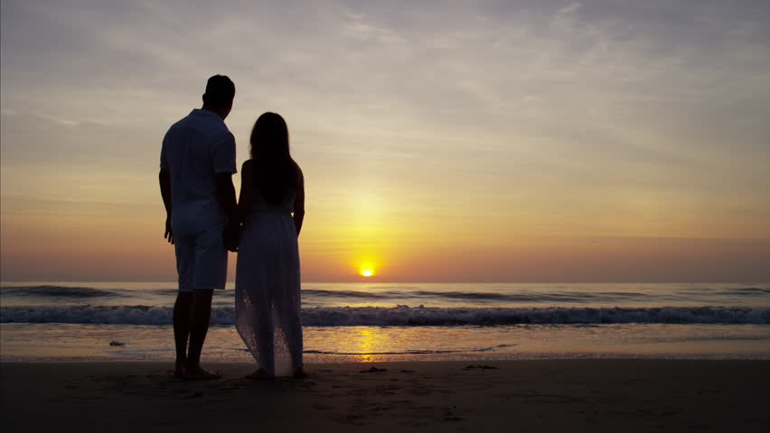 Couple Silhouette At The Beach Sunset Light Stock Footage Video 3600431 Shutterstock