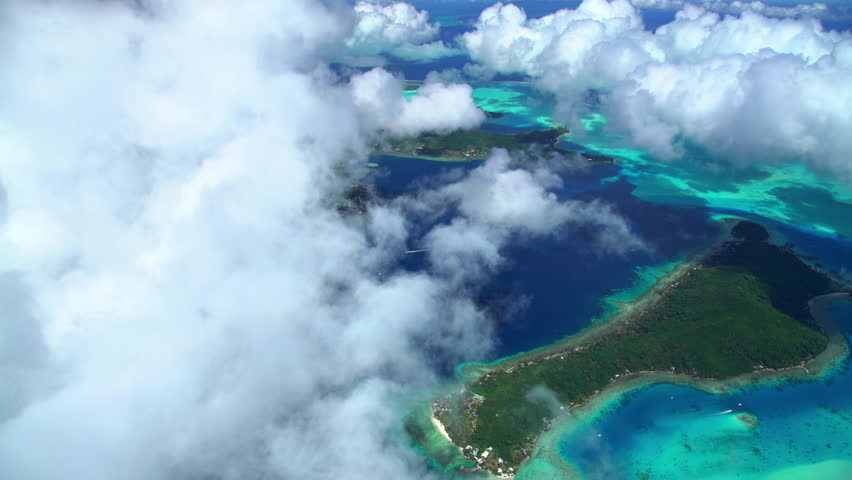 Aerial Tupai French Polynesia Atoll Island Coral Paradise Tahitian ...