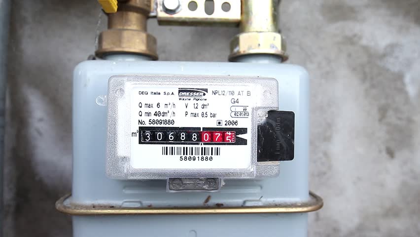 Biella Italy 28 December 2016 Gas Methane Meter With Numbers