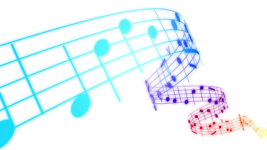  Music Notes Flowing On White Background Seamless 