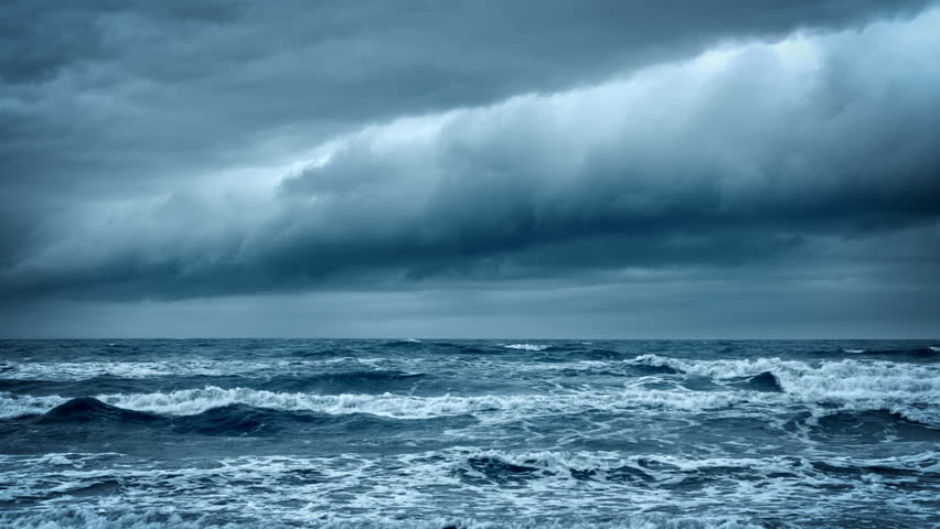 Stormy Rough Sea Before Thunder. Stock Footage Video (100% Royalty-free ...