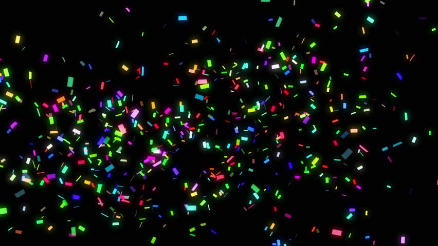 Confetti - 4K - Long - 120 Fps. Colorful Confetti Falling Slowly Over A