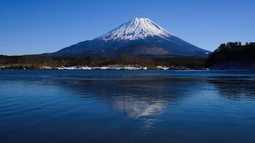 Mount Fuji, View From Lake Kawaguchiko, Japan Stock Footage Video ...