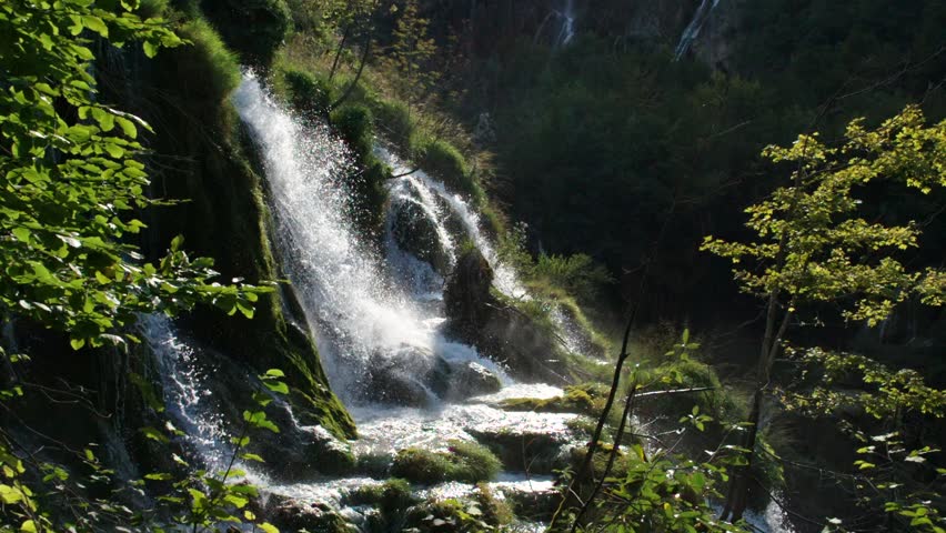 Waterfall Background,Greenery Nature Landscape,Waterfall
