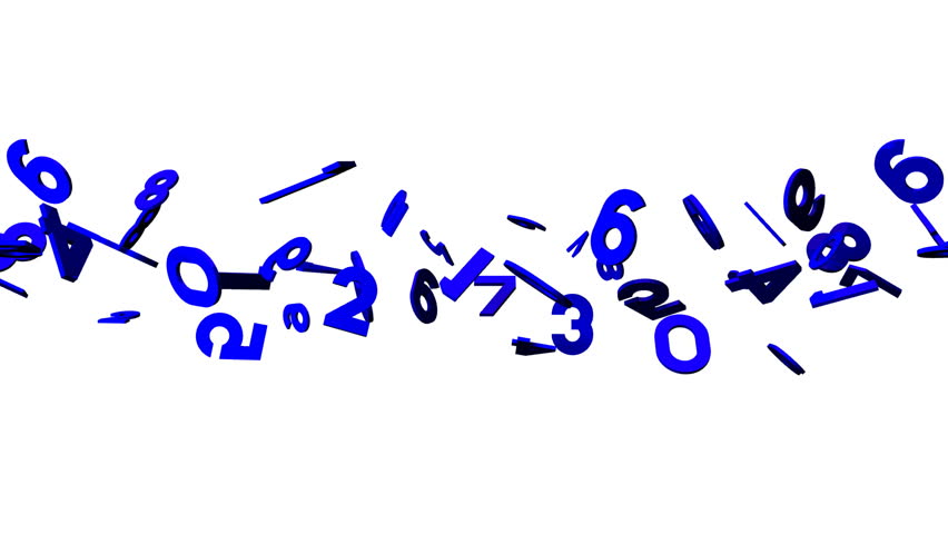 Синие числа. Blue numbers on Black. Number on Blue foreground.