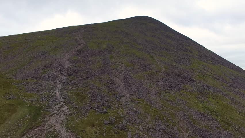 Hiking up Carrauntoohil, Co Kerry, Ireland the walkway up the peak of the Macgillycuddy's Reeks range.