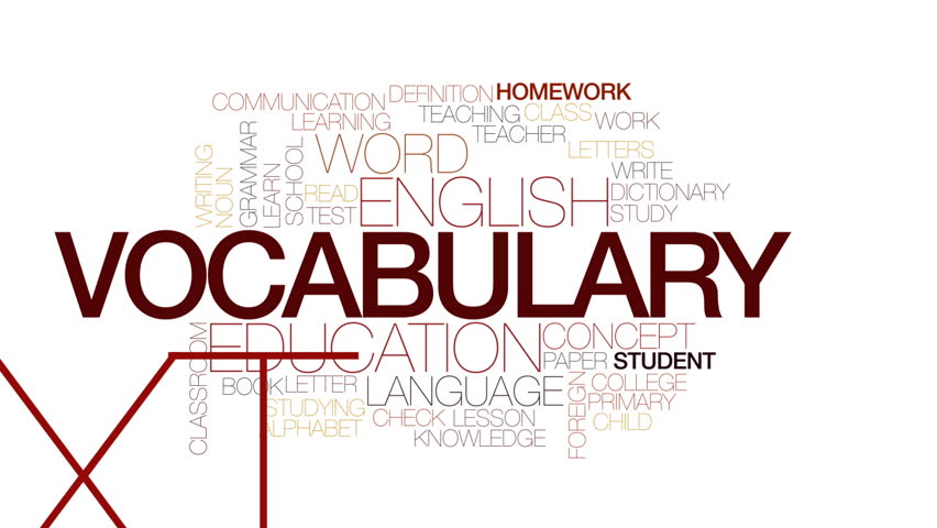 Vocabulary Therapy Animated Word Cloud, Text Design Animation. Stock ...