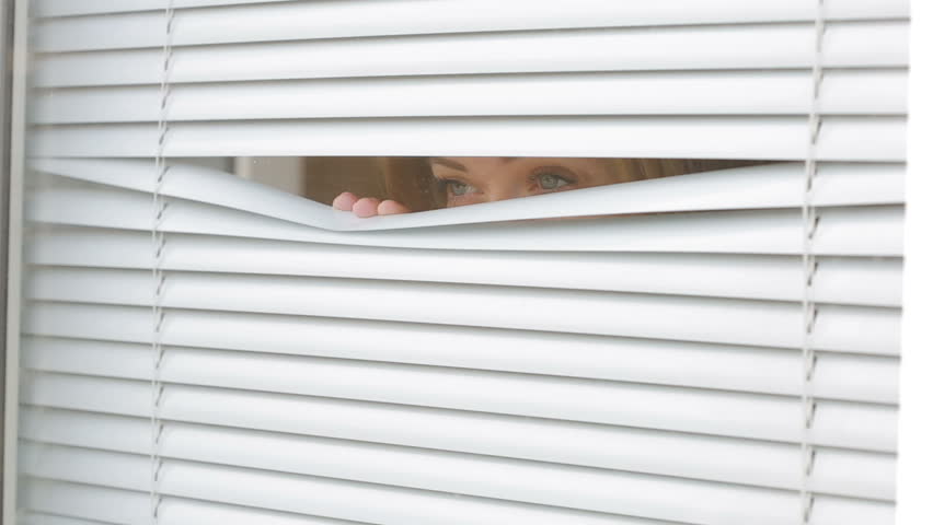 Resultado de imagen de woman spying through the window