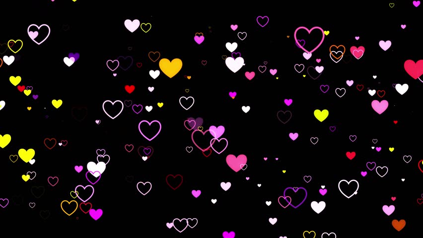 Glowing Neon Hearts Seamless Loop Background Stock Footage Video ...