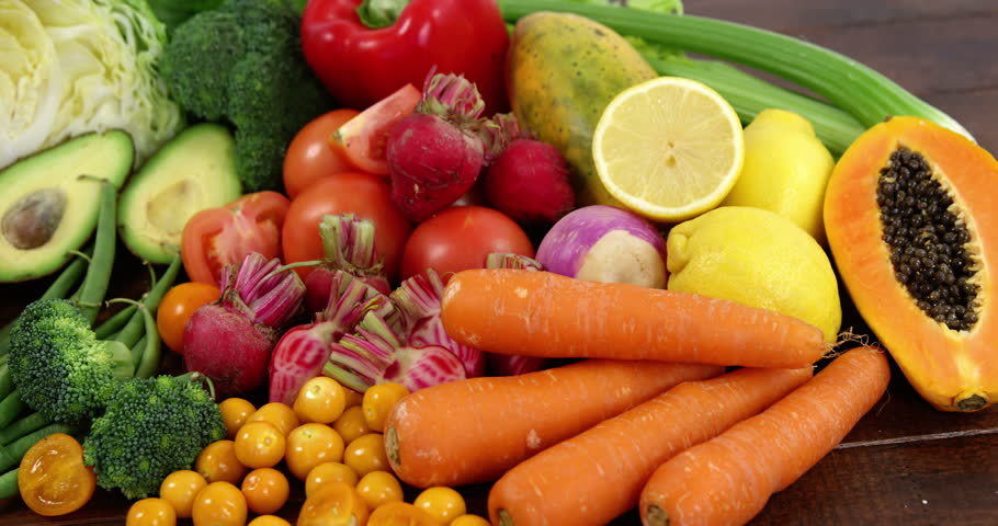 Fruits And Vegetables At A Market Market Stall With 