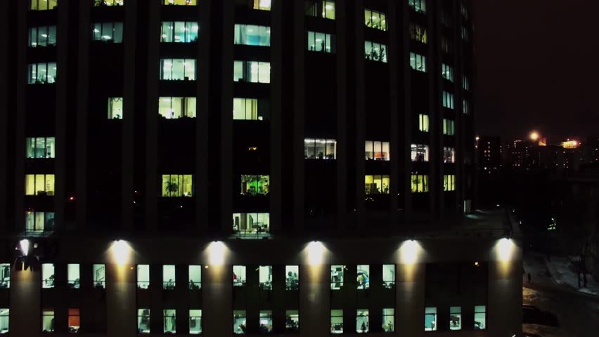 Apartment Building At Night time lapse of apartment building at night -zoom out- stock footage Apartment Building At Night time lapse of apartment building at night -zoom out- stock footage