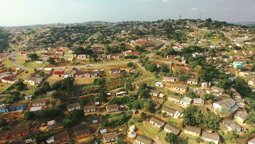 South African Township umlazi Aerial Stock Footage Video 100 
