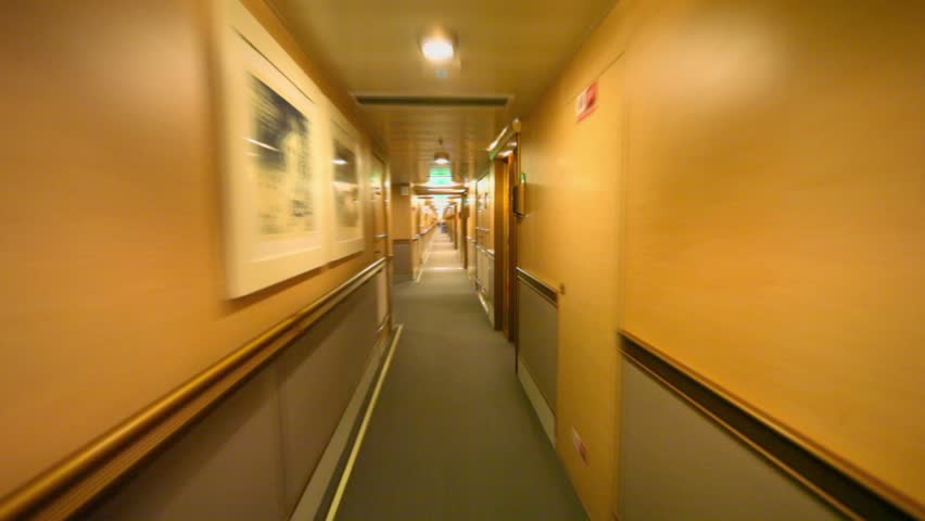 Walking Cruise Ship Inside Corridor Point Of View. Vacation Cruise To ...