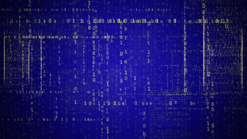 Matrix Digital Text. BLUE Running Code Text Flying.Technological Intro ...