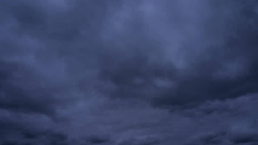 Time-lapse Storm Clouds In Dark And Deep Blue Sky. Full HD, 1080p ...
