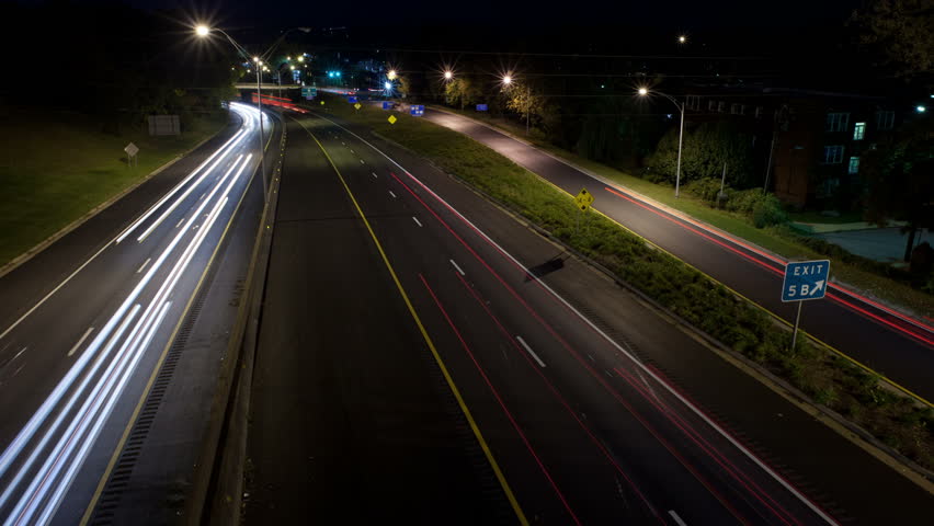 Freeway Traffic Time Lapse By Night Stock Footage Video 7562926 ...