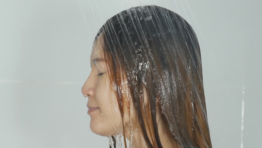 Slow Motion Woman Washing Long Stock Footage Video 100