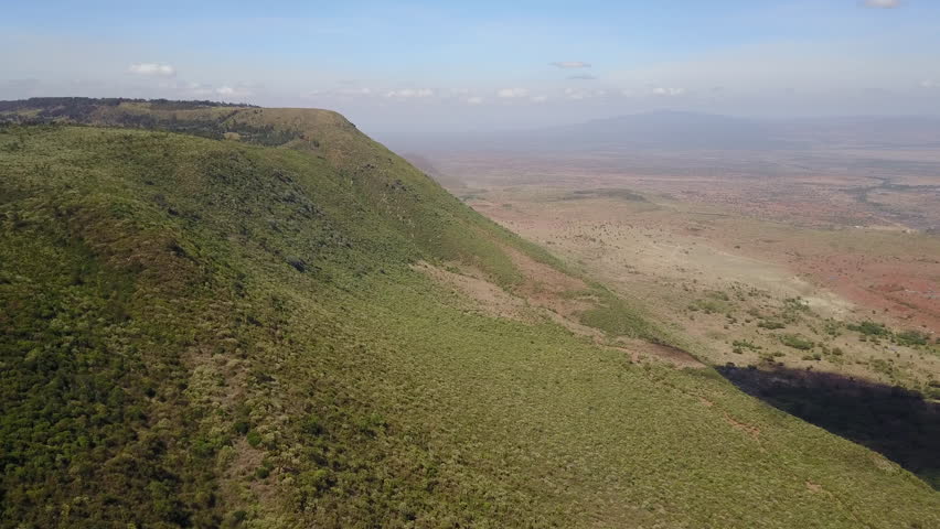 Rift Valley Viewpoint, Kenya Aerial Stock Footage Video (100% Royalty ...