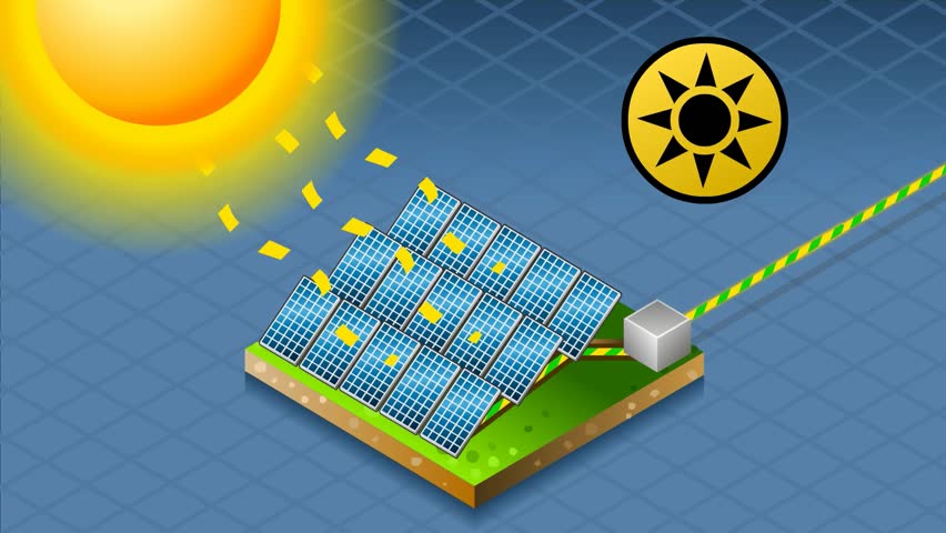 hd00:20Detailed animation of a solar panel in production of energy ...