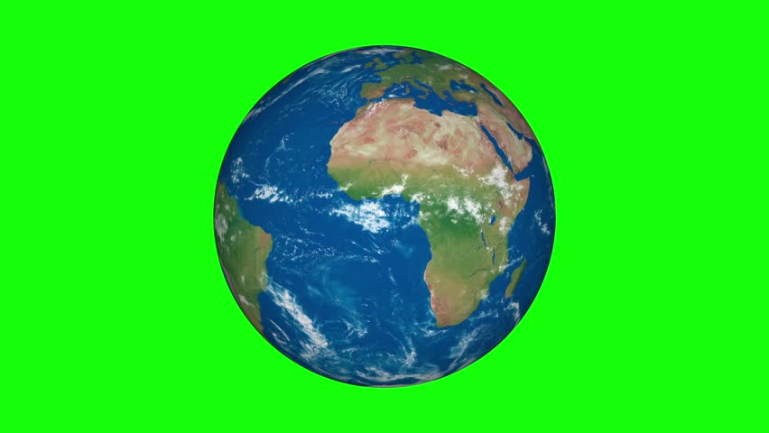 animation earth spinning green screen